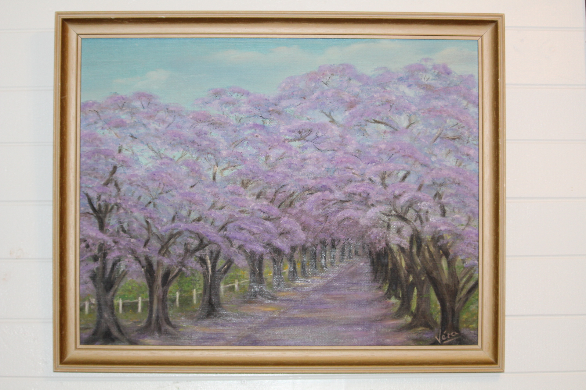 A lovely painting of jacaranda trees spotted at op shop recently