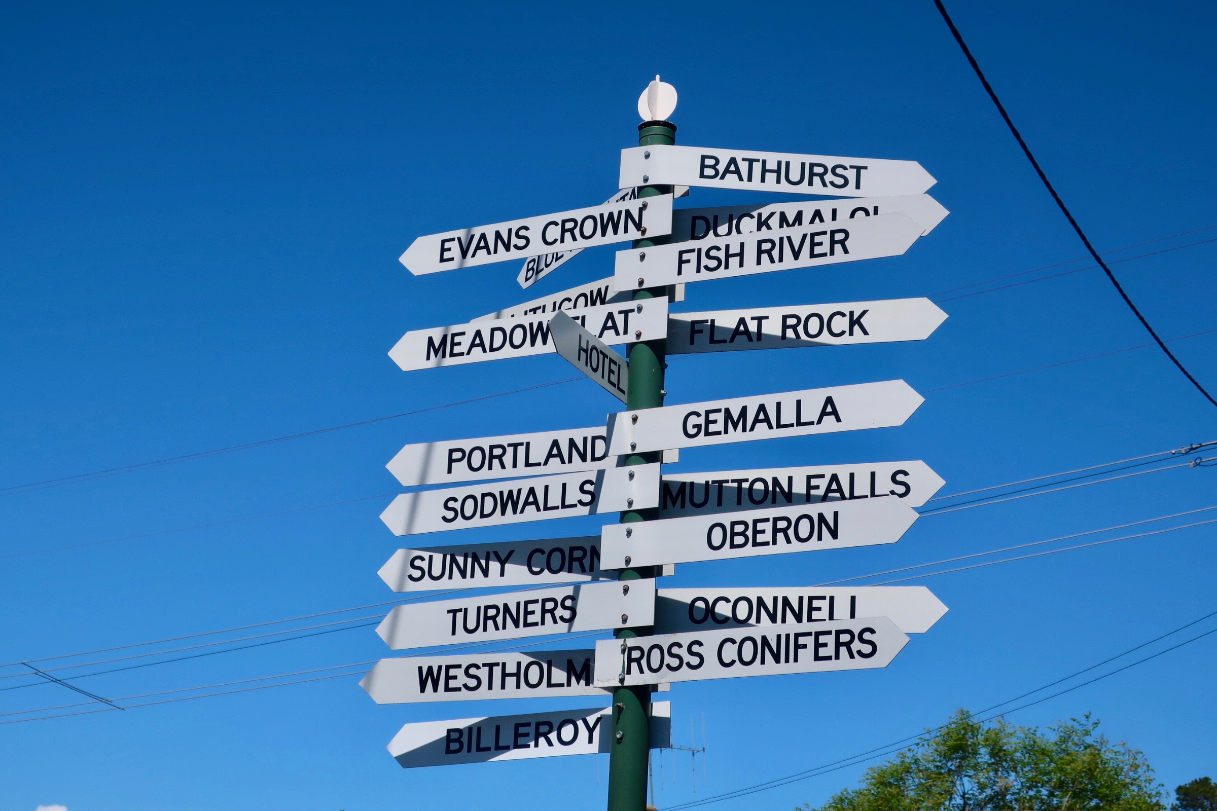 Spoilt for choice - sign outside Tarana Hotel