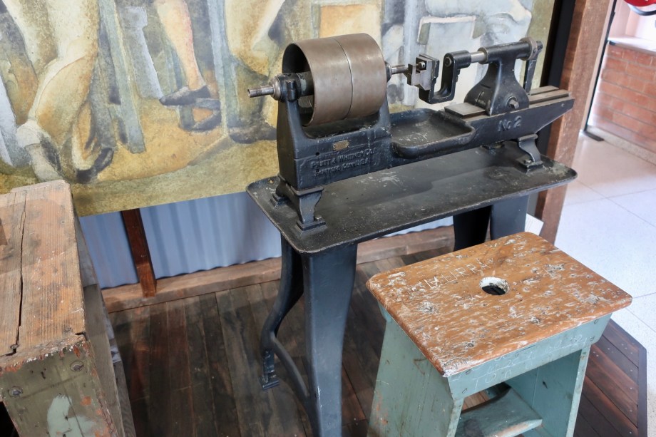 Old machinery and stool