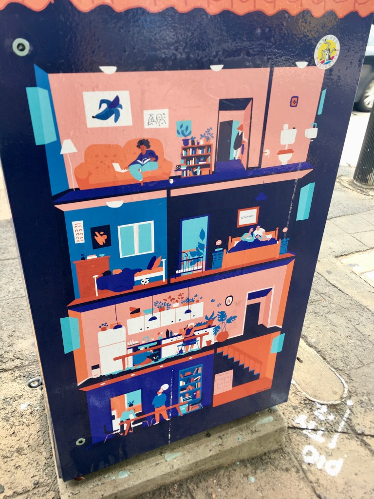 Electricity box depicting urban life, Five Dock